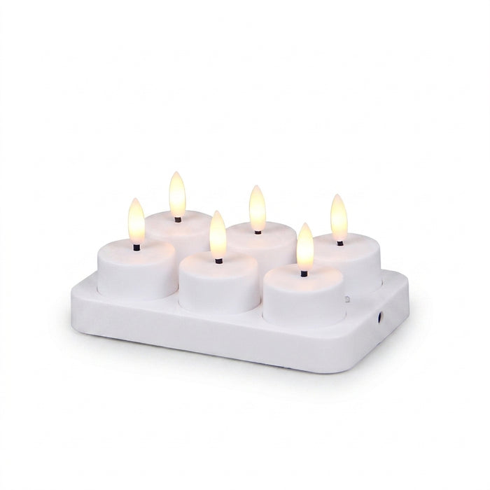 Rechargeable Flameless LED Tea Lights with Remote & Timer — 3D Flicker